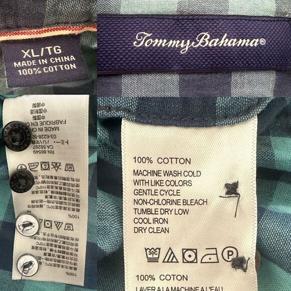 TOMMY BAHAMA Winter Plaid Flannel Long sleeve Button Down shirt- Size XL - Picture 10 of 15